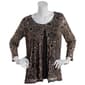 Womens Notations  Sleeve Print Mesh 2Fer Blouse - image 1