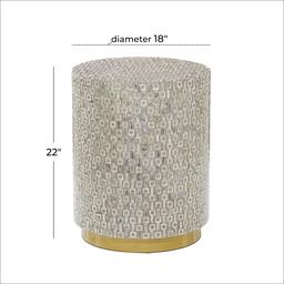 9th & Pike® Grey Mother of Pearl Contemporary Accent Table