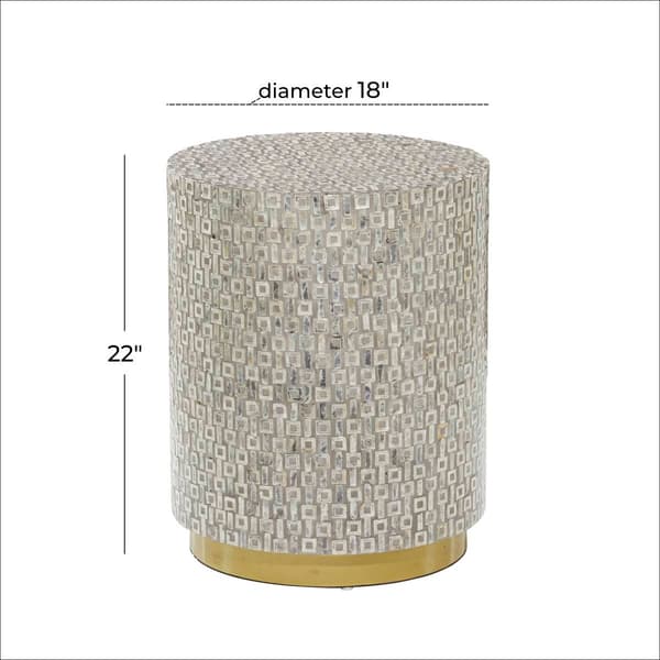 9th & Pike&#174; Grey Mother of Pearl Contemporary Accent Table