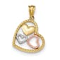 Gemstone Classics&#40;tm&#41; 14kt. Tri-Tone 4 Hearts Pendant - image 1