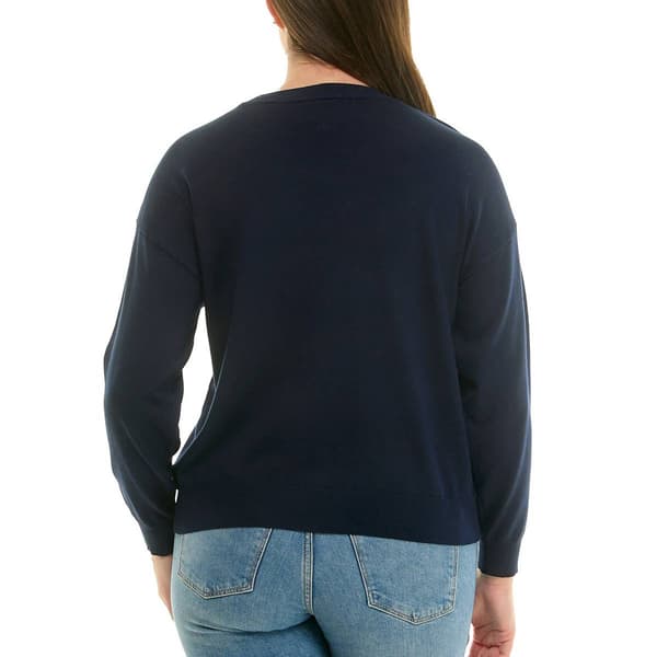 Womens Zac & Rachel Long Sleeve Solid Knit Hello Sunshine Sweater