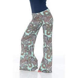 Womens White Mark Light Green Printed Palazzo Pants