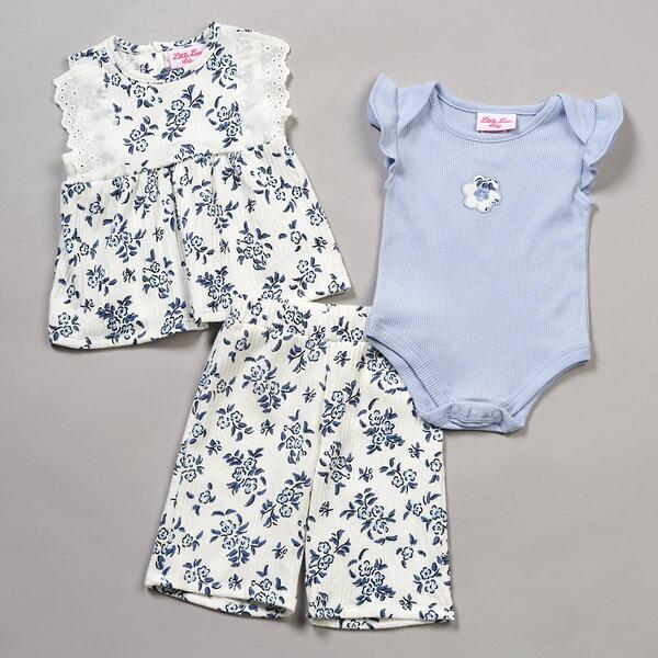 Baby Girl &#40;NB-9M&#41; Little Lass&#40;R&#41; 3pc. Floral Top & Culotte Set - image 