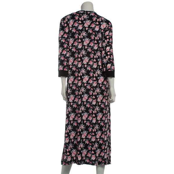 Womens Rene Rofe 3/4 Sleeve Floral Ribbon Trim V-Neck Nightgown