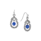 1928 Blue Bead Crystal Loop Drop Earring - image 1