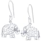 Sterling Silver Laser Cut Elephant Drop Earrings - image 1