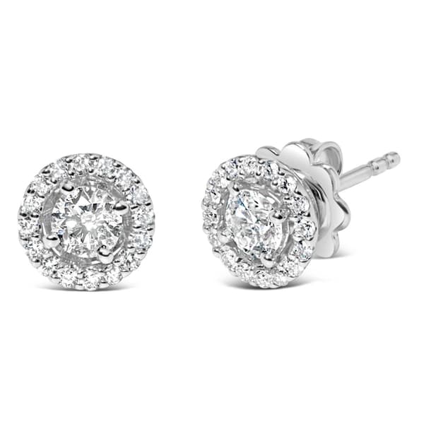 Haus of Brilliance 3/4ctw. Lab Grown Diamond Halo Stud Earrings