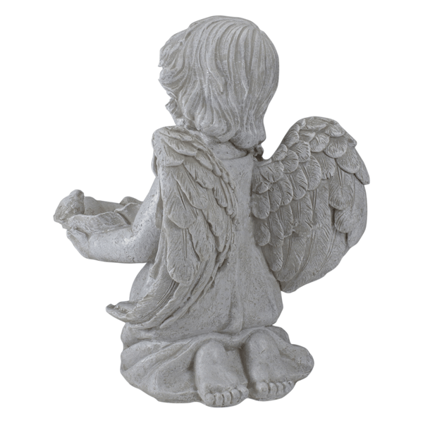 Northlight Kneeling Angel with Flower Bird Feeder Garden Statue