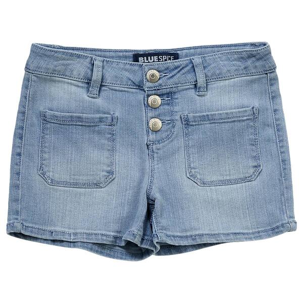 Girls &#40;7-12&#41; Blue Spice Patch Pocket Triple Button Shorts - image 