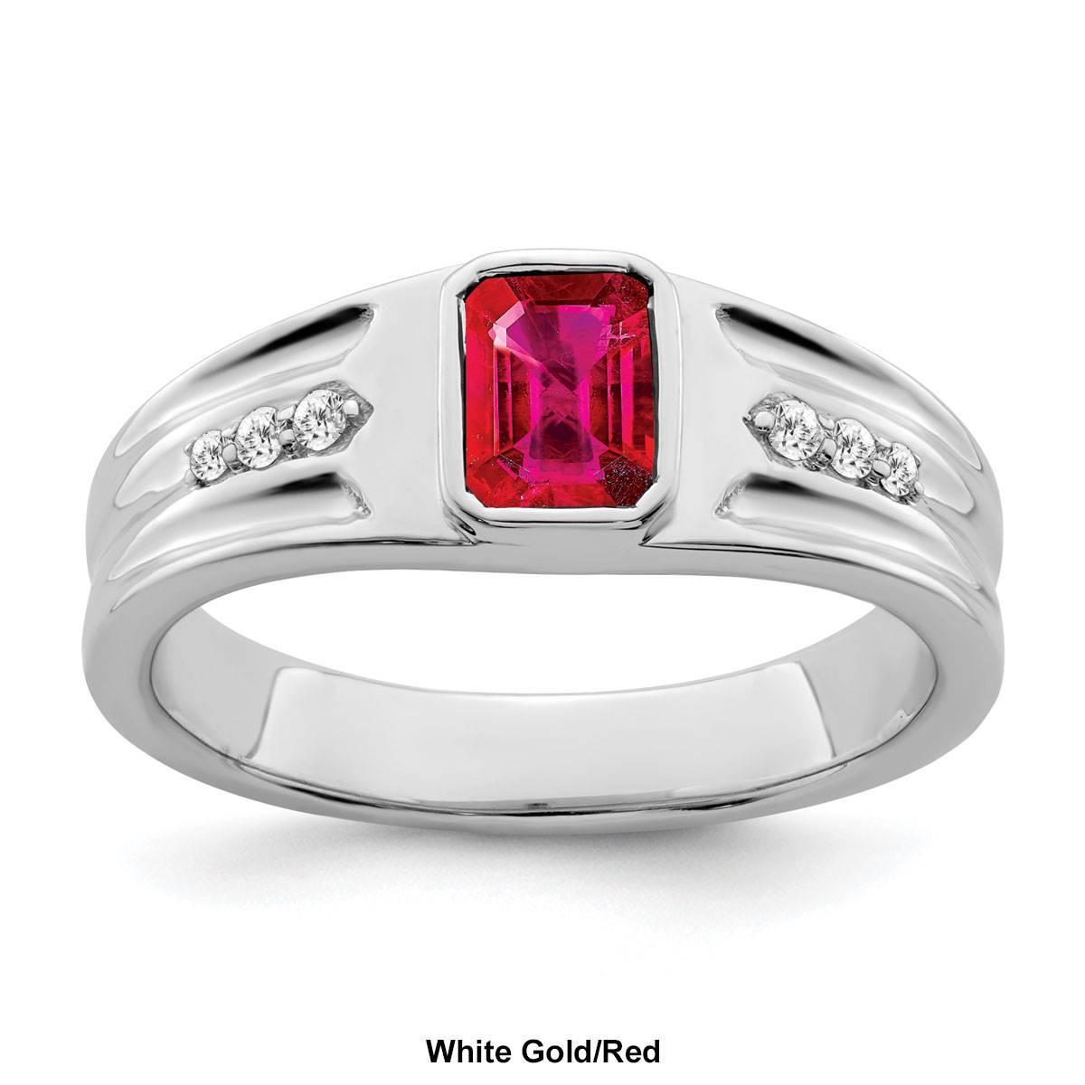 Mens Gentlemen’s Classics™ 14kt. Gold Ruby & 1/10ct. Diamond Ring