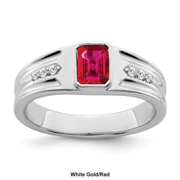 Mens Gentlemen’s Classics™ 14kt. Gold Ruby & 1/10ct. Diamond Ring