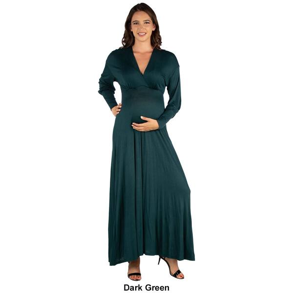 Womens 24/7 Comfort Apparel Long Sleeve Maternity Dress