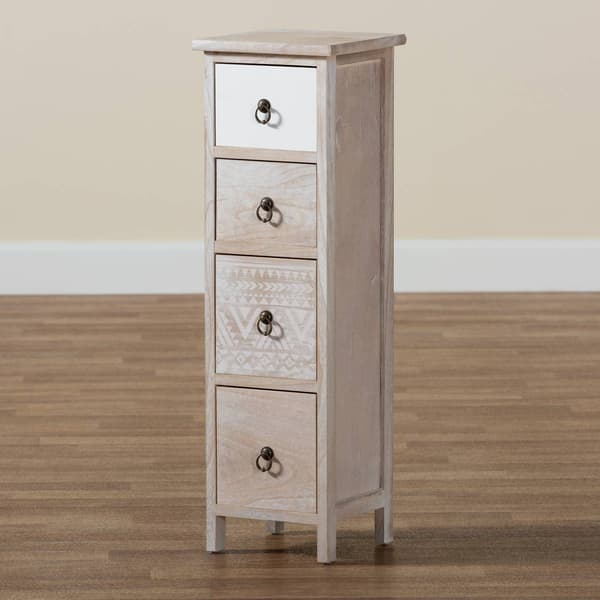Baxton Studio Seanna Multi-Colored Wood 4-Drawer Storage Unit