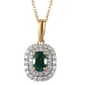 Nova Star(R) Created Oval Emerald & Lab Grown Diamond Pendant - image 1