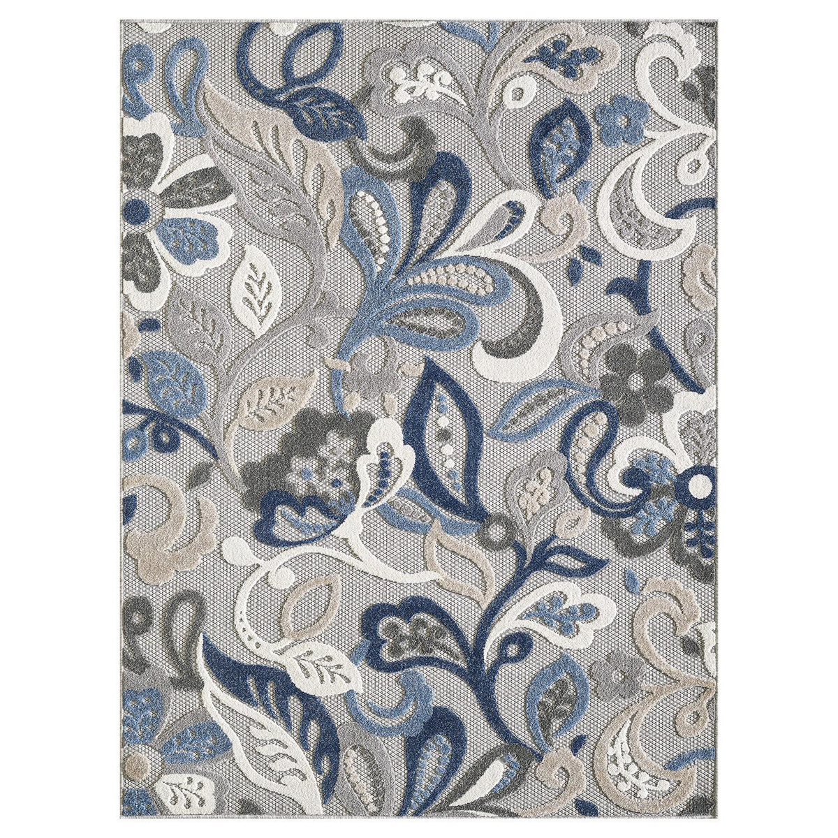 HomeRoots Blue & Grey Indoor Outdoor Area Rug