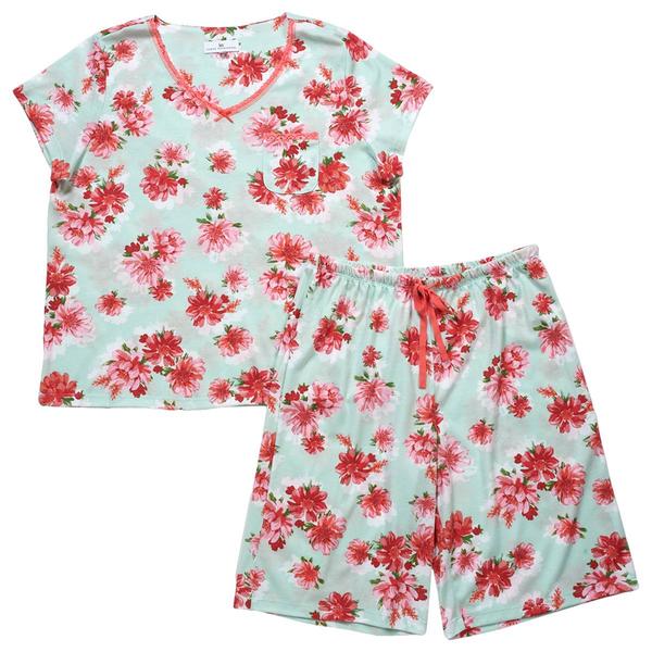Petite Karen Neuburger Floral Toss Scoop Neck Bermuda Pajama Set