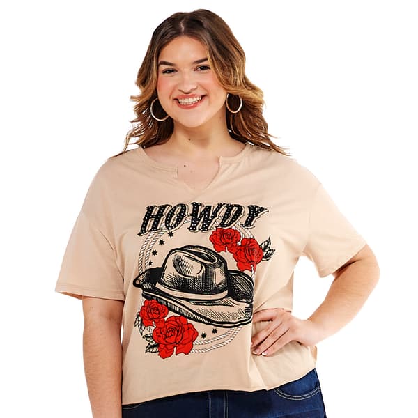 Juniors Plus No Comment Rodeo Glam Relaxed Graphic Tee - image 