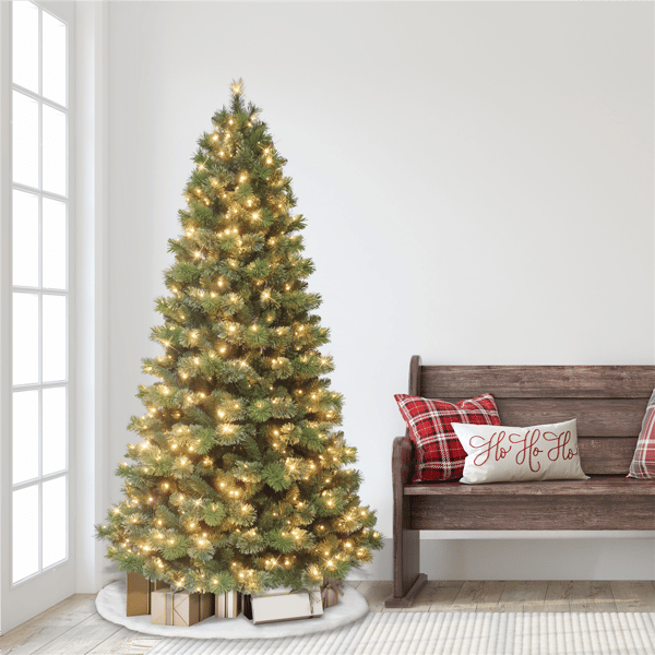 Puleo International 6.5ft. Pre-Lit Oklahoma Pine Christmas Tree