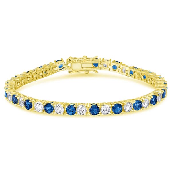 Gianni Argento Lab Grown Sapphire Round Tennis Bracelet - image 