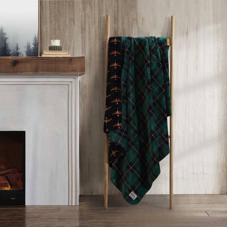 Eddie Bauer Capitol Hill Plush-Fleece Reversible Throw