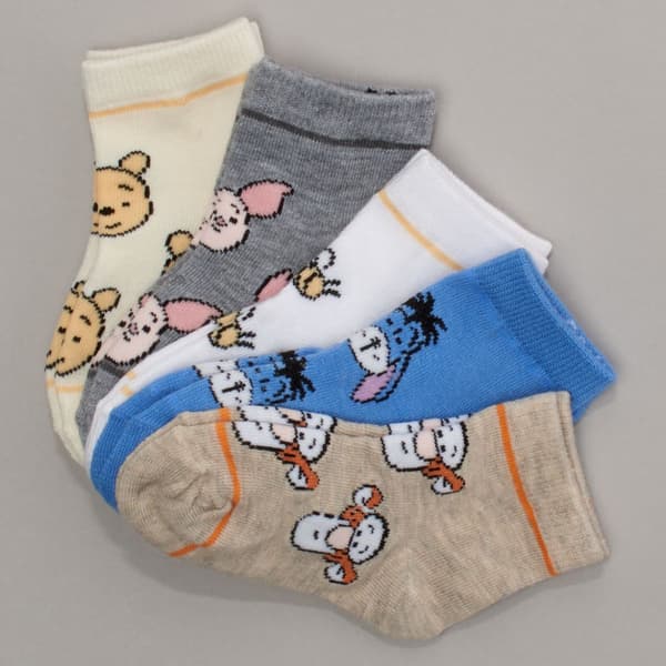 Baby Boy Disney Pooh & Friends 5pk. Shortie Socks - image 