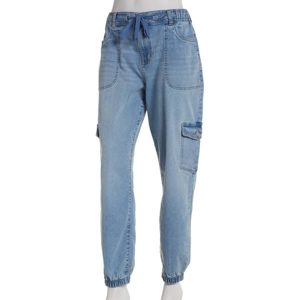 Juniors Celebrity Pink Mid Rise Jogger Cargo Jeans