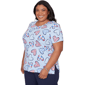 Plus Size Alfred Dunner Lady Liberty American Flag Hearts Blouse - image 3