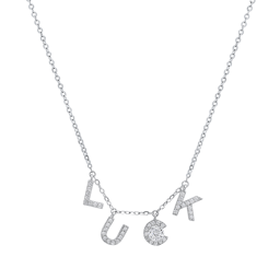 Saffron 0.5ctw. Moissanite Diamond Luck Letter Pendant Necklace
