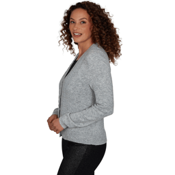 Womens Emaline Lavender Revelry V-Neck Lace Detail Cardigan