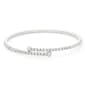 Single Row Rhodium Plated & Crystal Flex Coil Bracelet - image 1