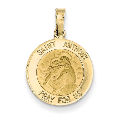 Unisex Gold Classics&#40;tm&#41; 14kt. Yellow Gold St. Anthony Medal Pendant - image 