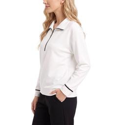 Womens NY Collection Long Sleeve Contrast Trim Sweatshirt