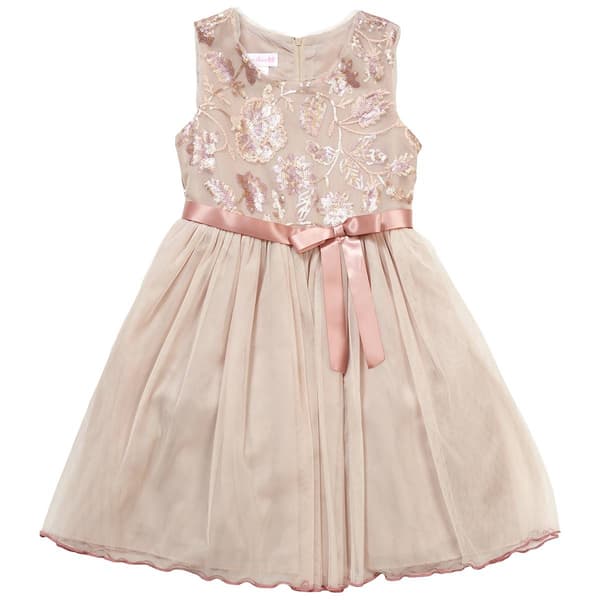 Girls &#40;7-16&#41; Bonnie Jean Sleeveless Floral Mesh Ballerina Dress - image 