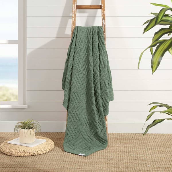 Tommy Bahama Chain Basket Cable Knit Throw
