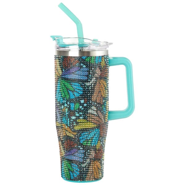 Gourmet Home 40oz. Multi Color Bling Tumbler w/ Handle - image 