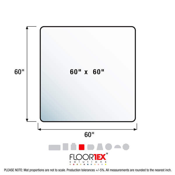 Floortex® Ultimat® XXL Polycarbonate Square Hard Floors Chair Mat