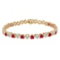 Gianni Argento Gold Plated Lab Ruby Heart Bezel Link Bracelet - image 1