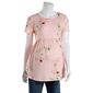 Womens Due Time Floral Criss Cross Maternity Babydoll Tee - Blush - image 1