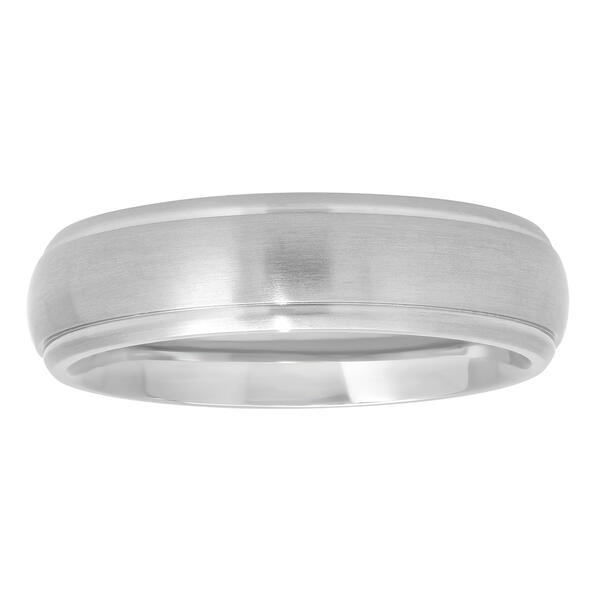 Mens Endless Affection&#40;tm&#41; Grey Tungsten Grooved Band Ring - image 