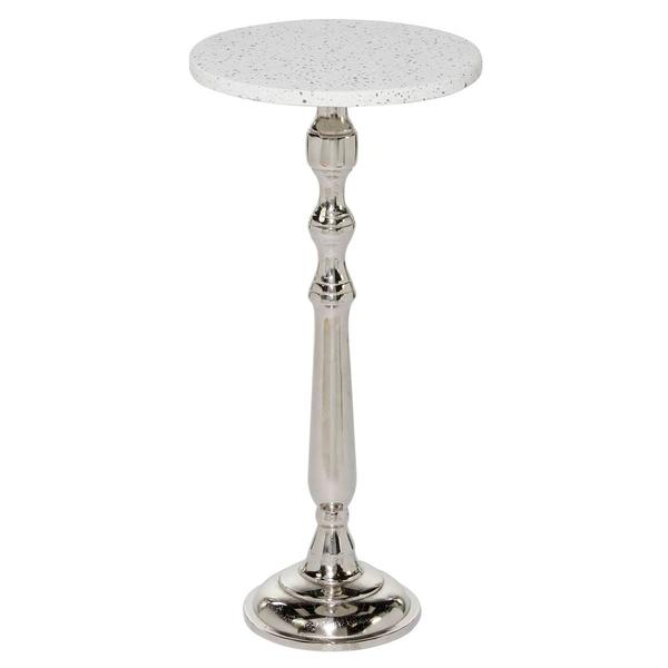 9th & Pike(R) Silver Traditional Terrazzo Accent Table
