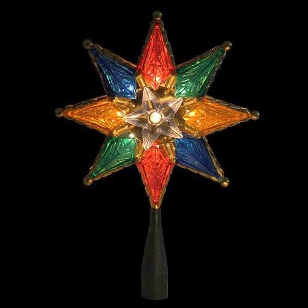 Northlight Seasonal 8in. Multi Mosaic 8-Point Star Tree Topper