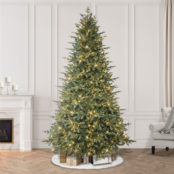 Puleo International 9ft. Pre-Lit Linden Fir Christmas Tree