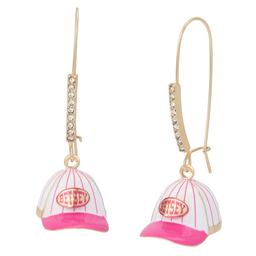 Betsey Johnson Baseball Cap Dangle Earrings
