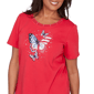Petite Alfred Dunner Lady Liberty Butterfly Embroidery Blouse - image 4