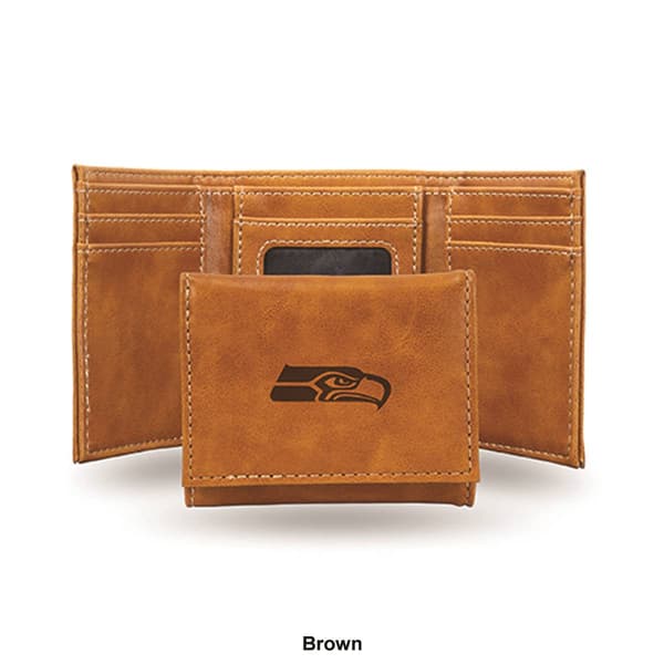 Mens NFL Seattle Seahawks Faux Leather Trifold Wallet