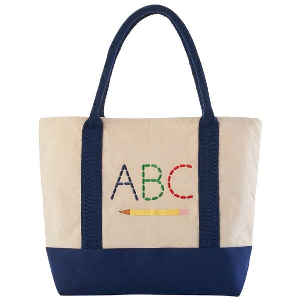 Girls Mud Pie School Tote Bag - Blue - image 