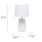 Simple Designs Off White Ceramic Pleated Base Table Lamp w/Shade - image 7