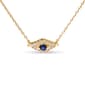Haus of Brilliance 10kt. Gold Blue Sapphire & Diamond Pendant - image 1