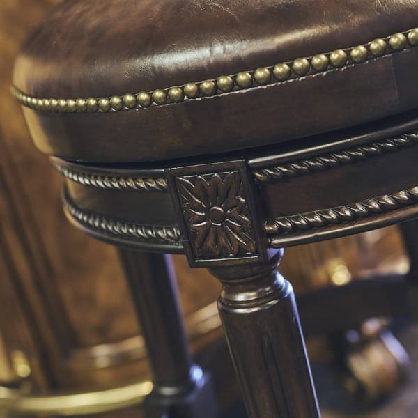 New Ridge Home Goods Chapman Bar-Height Swivel Barstool - Walnut