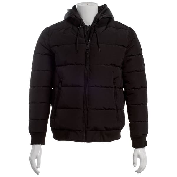Mens Kenneth Cole(R) Oxford Hooded Bomber Jacket